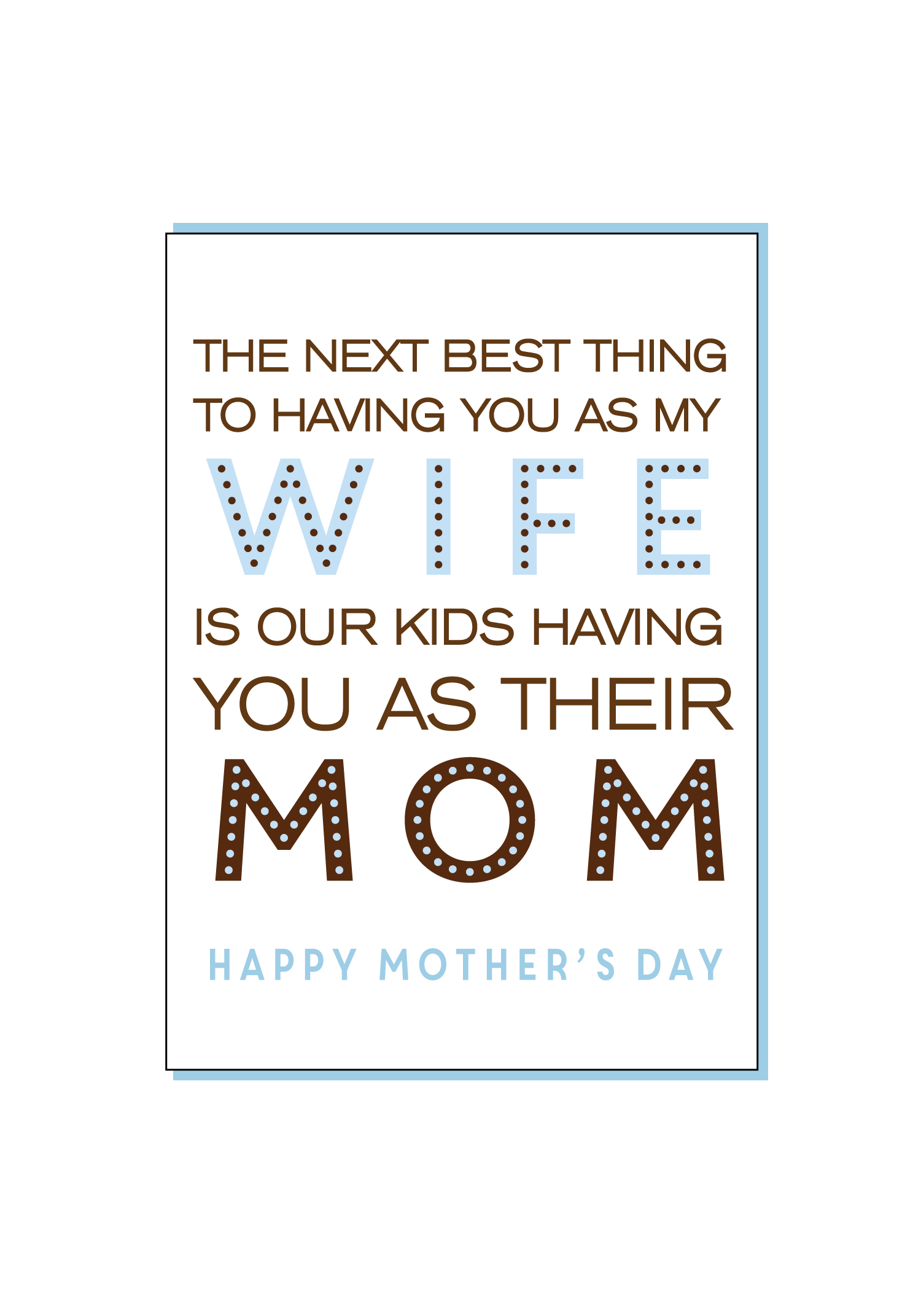 Best Mom From Husband Mothers Day Card
