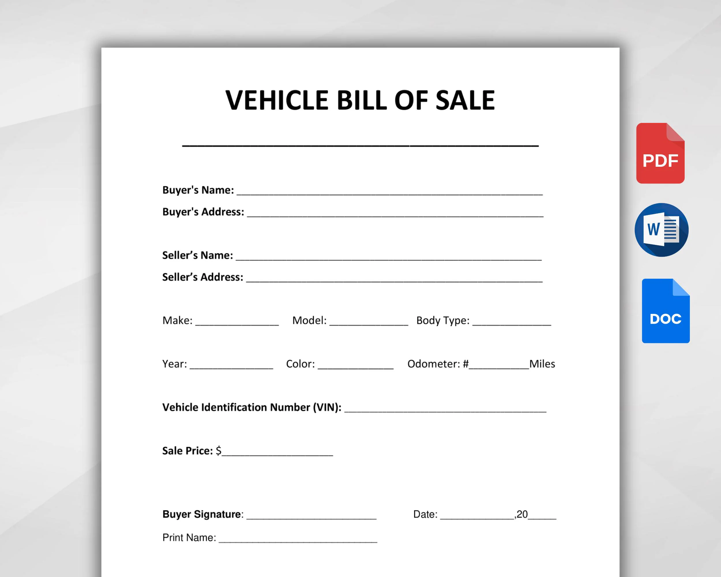Bill Of Sale Alberta