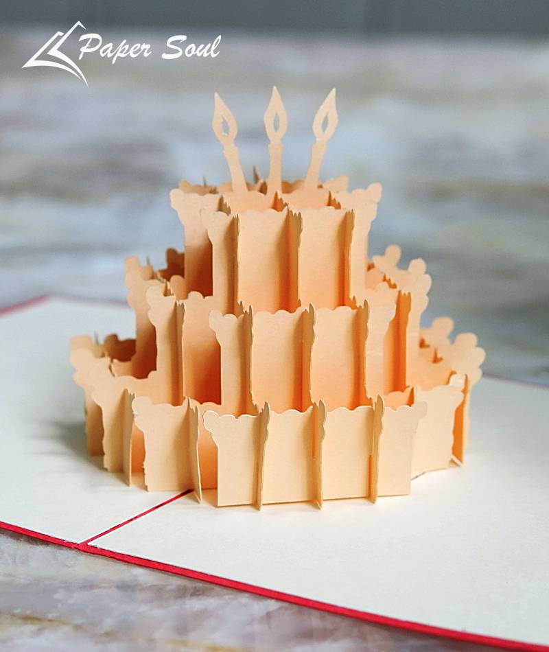 Birthday Cake Kirigami Pop Up Card Template