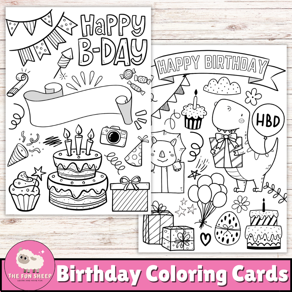 Birthday Coloring Cards Printable Happy Birthday Card Diy Birthday Arts Project