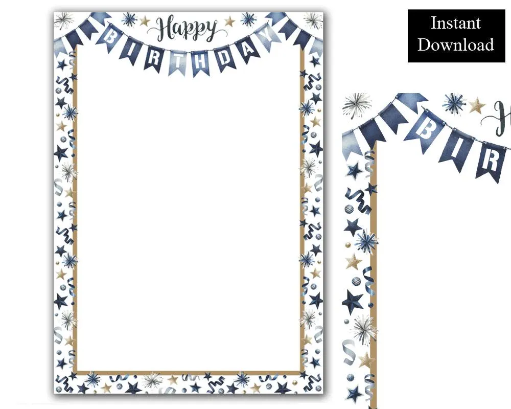 Birthday Party Watercolour Borders