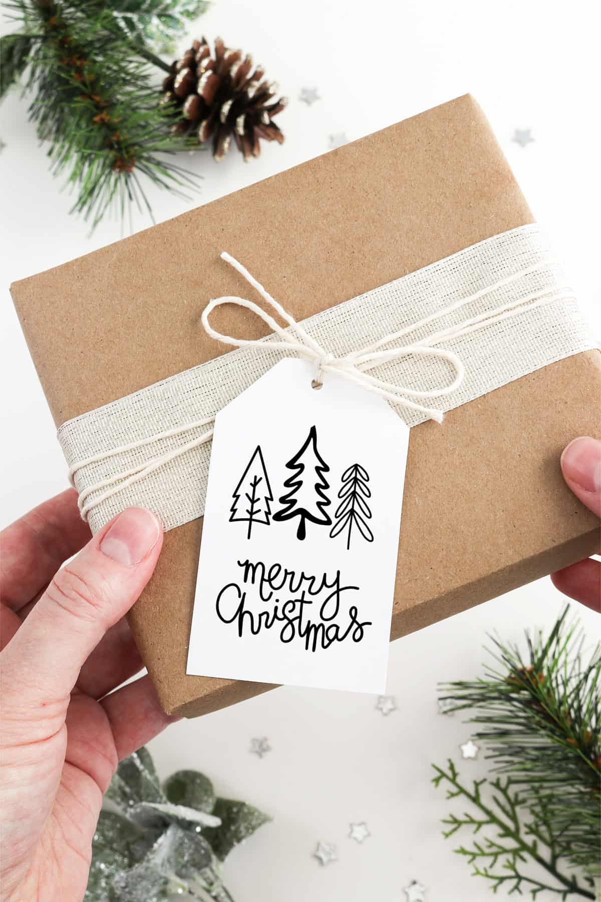 Black White Christmas Tags