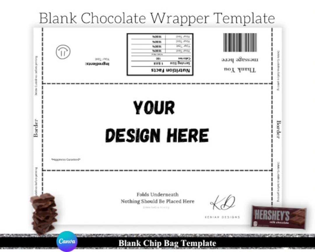 Blank Chocolate Wrapper Template Canva