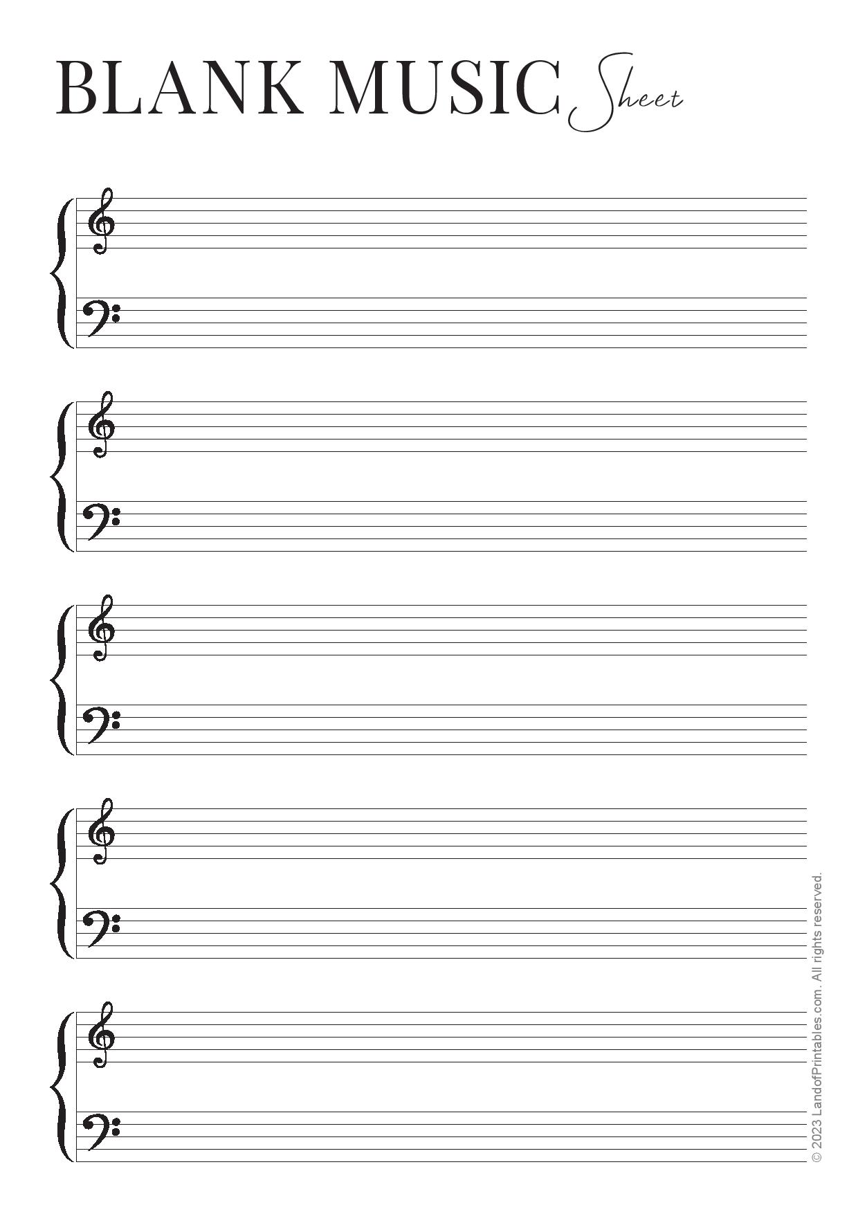 Blank Music Sheet