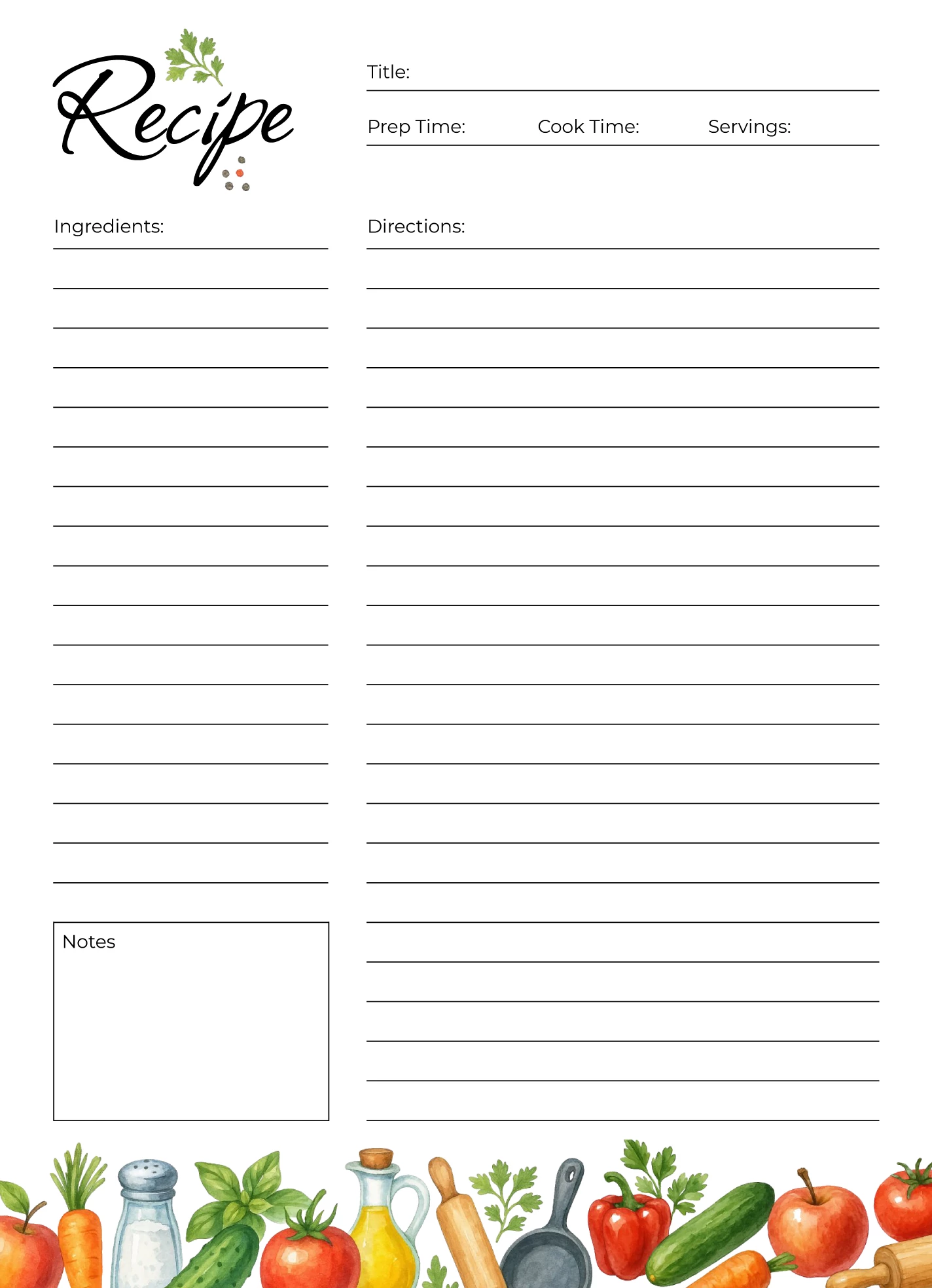 free editable recipe page templates for microsoft word