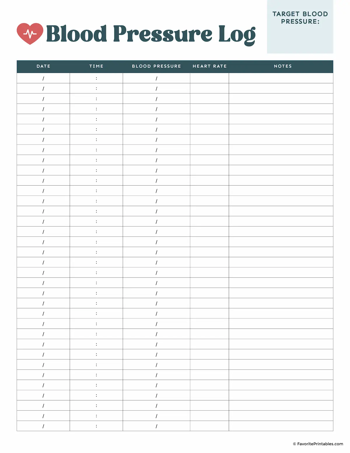 Blood Pressure Log