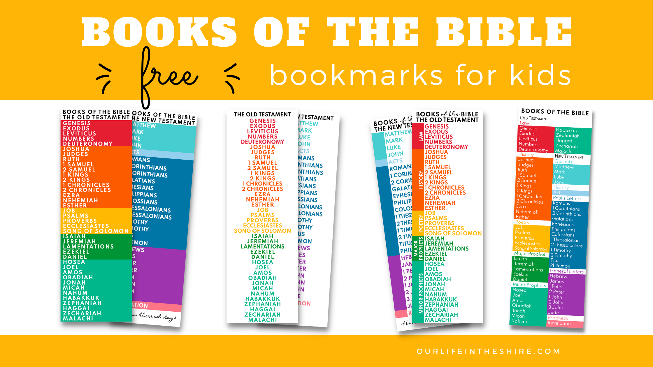 Books Of The Bible Bookmarks Books Of The Bible Bookmarks