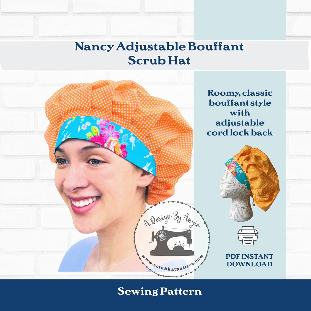 Bouffant Scrub Hat Sewing Pattern