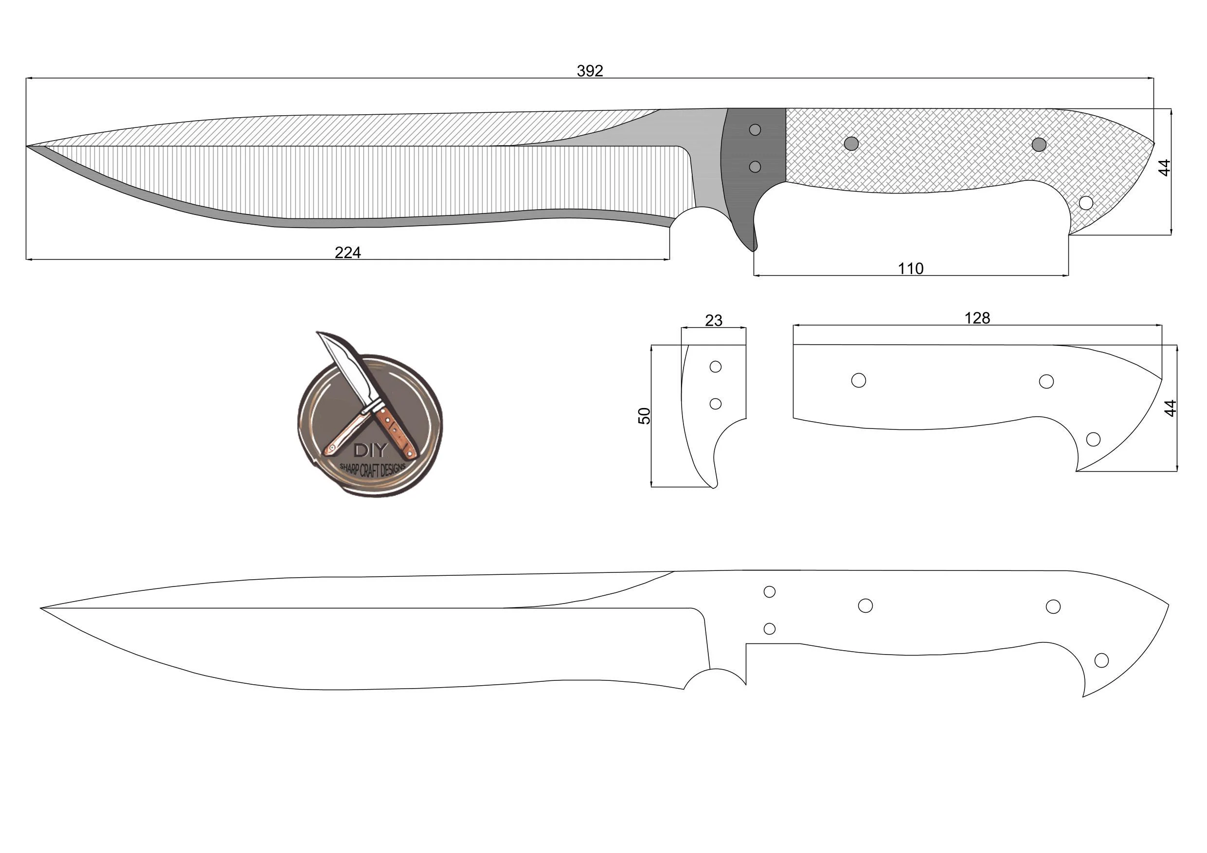 Bowie Knife Template Diy Blade Pattern