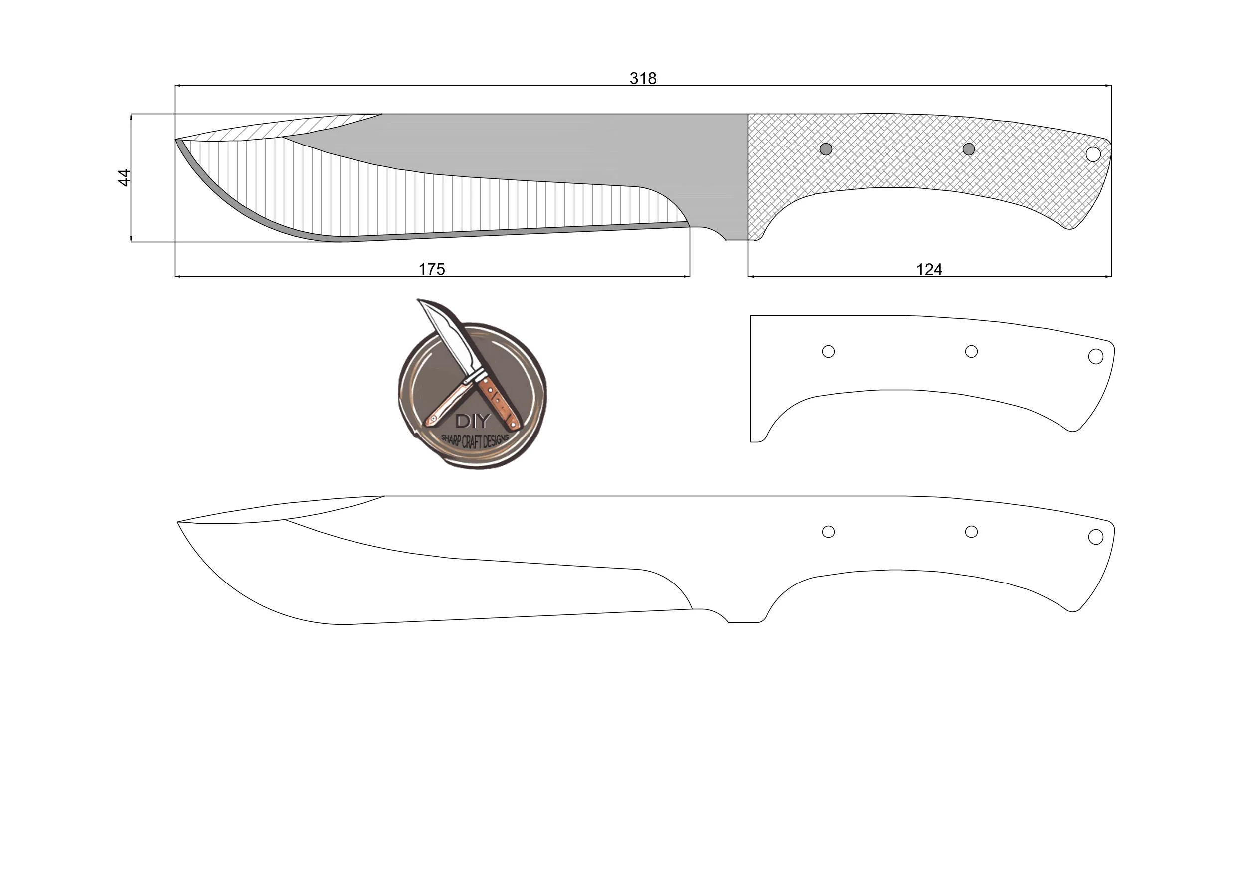 Bowie Knife Template For Diy Knife