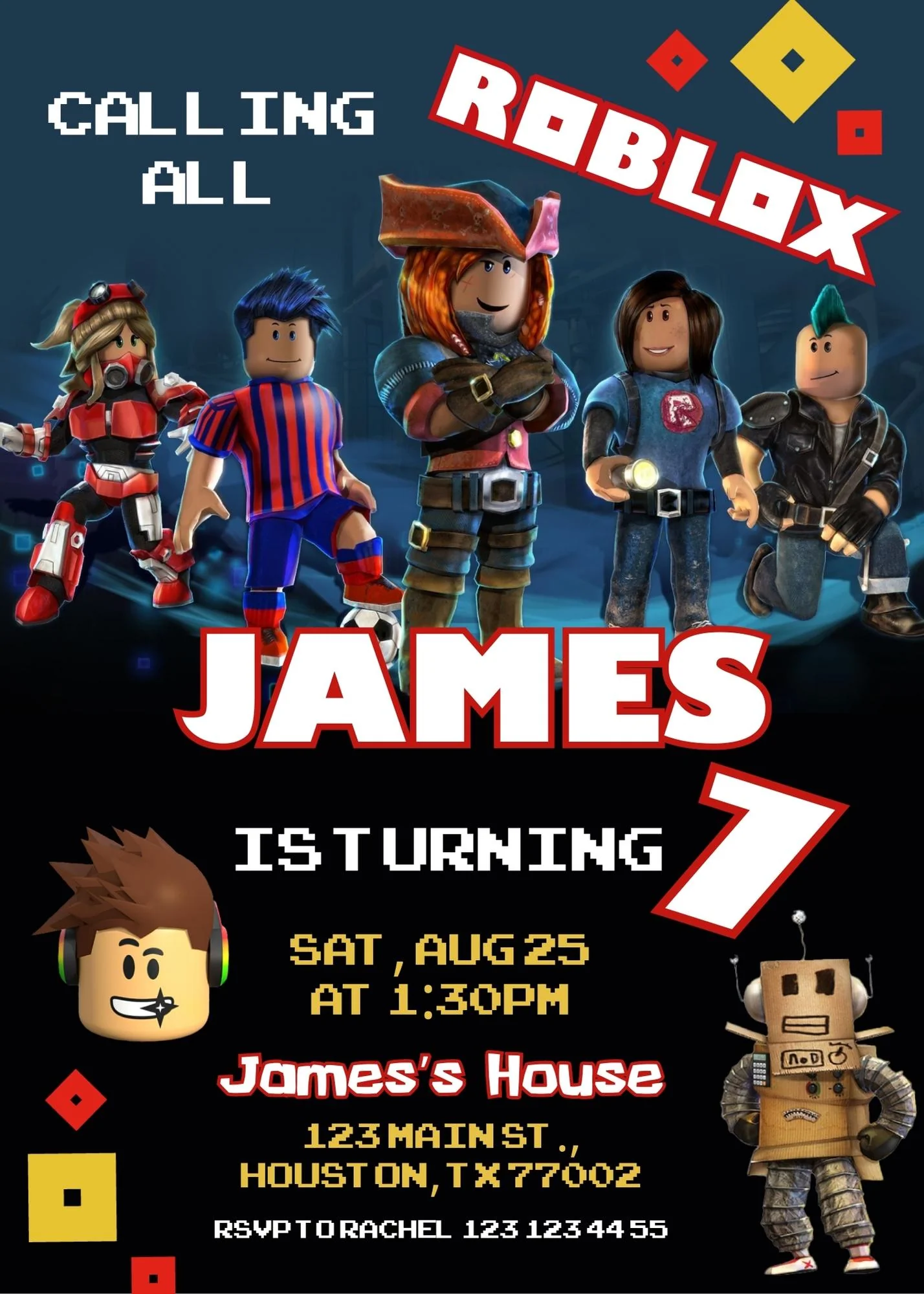 free roblox birthday invitation templates