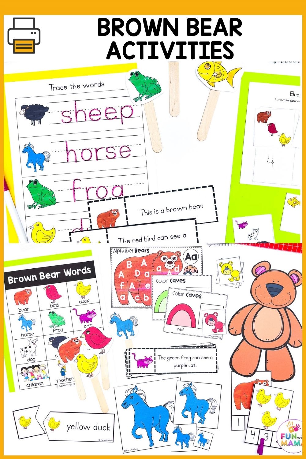 brown bear brown bear sequencing cards printable free