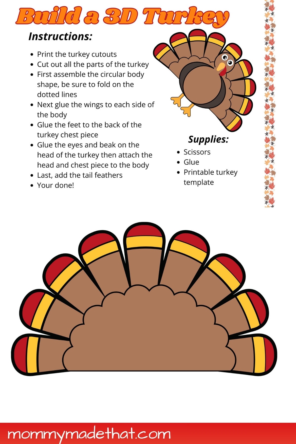 free printable turkey feet template