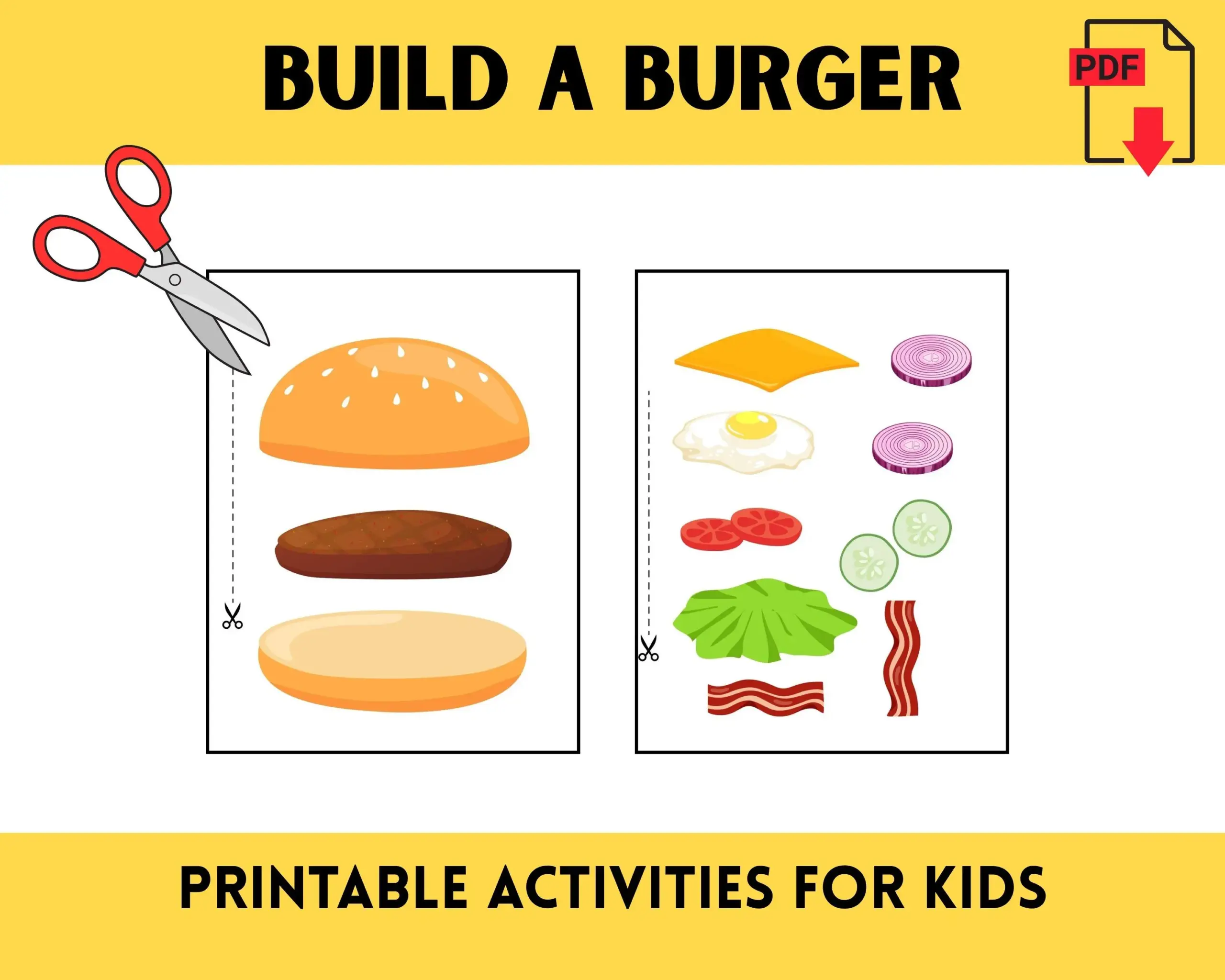 build a burger free printable