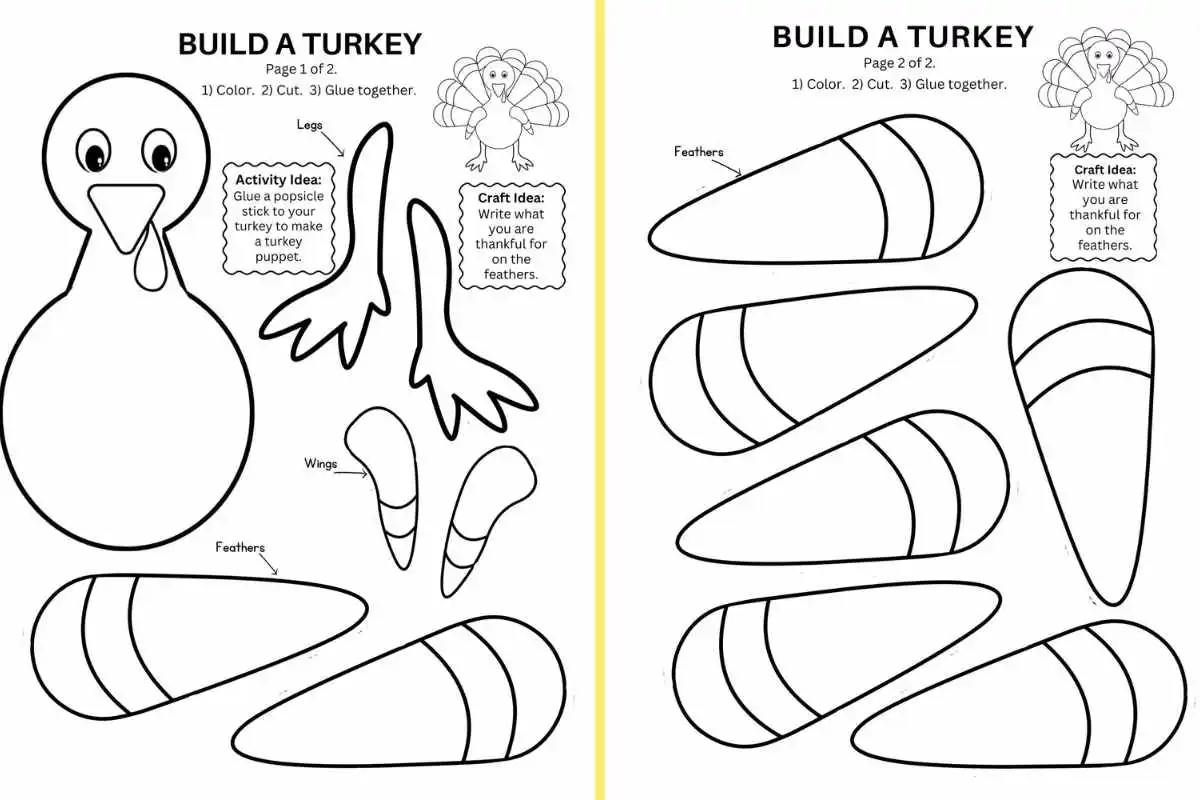 Build A Turkey Craft Free Printable