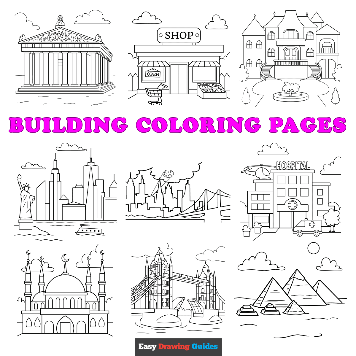 free printable city buildings