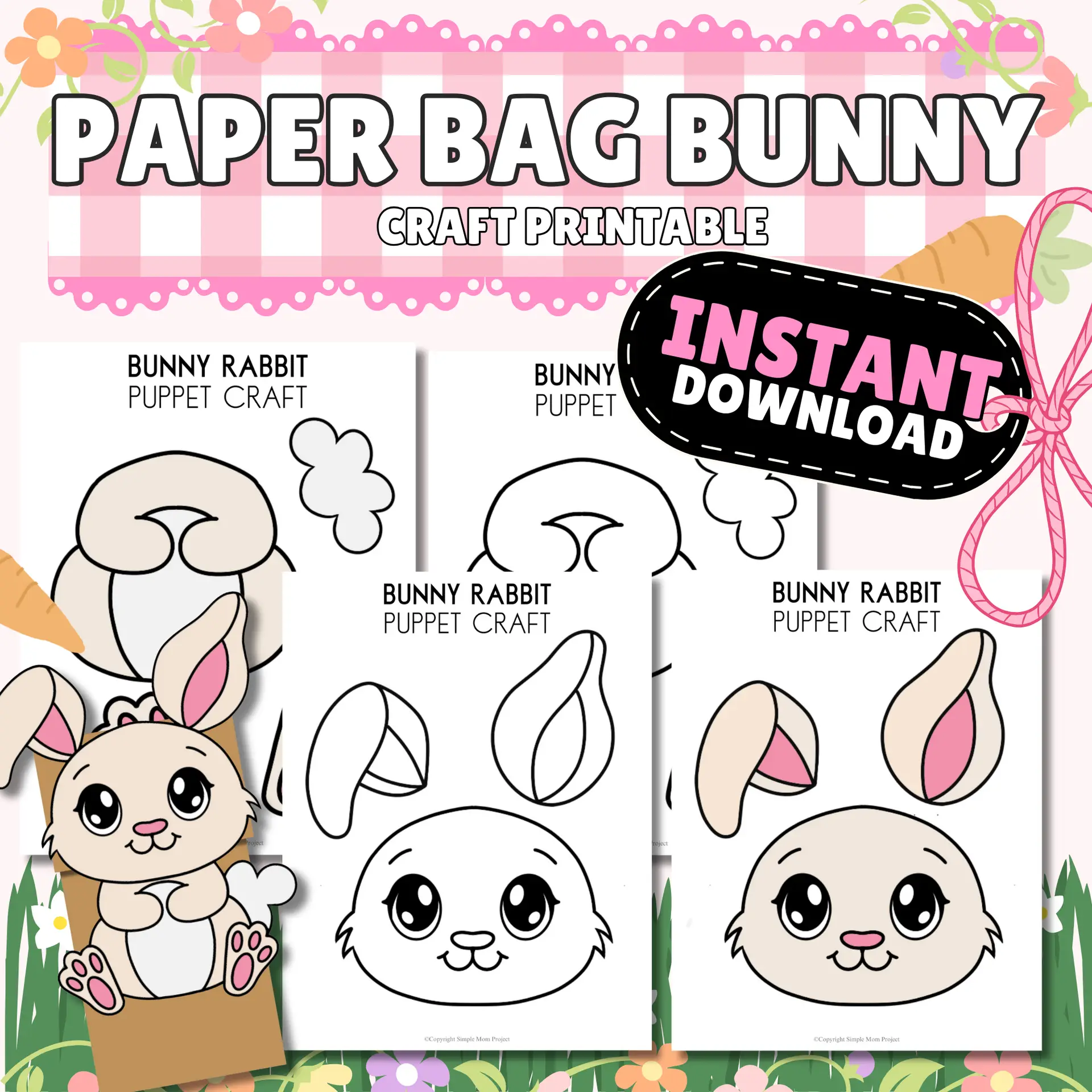 printable easter bunny bag template