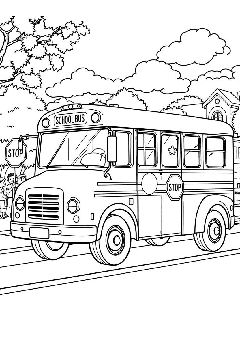 Bus Safety Coloring Pages