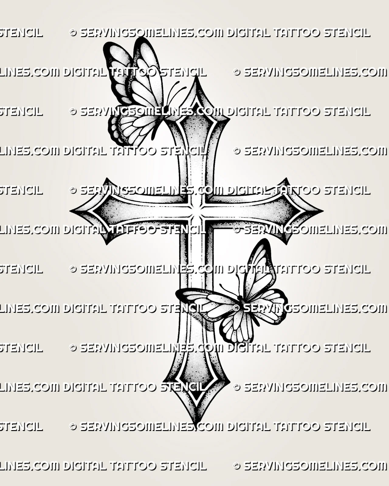 cross tattoo stencil printable