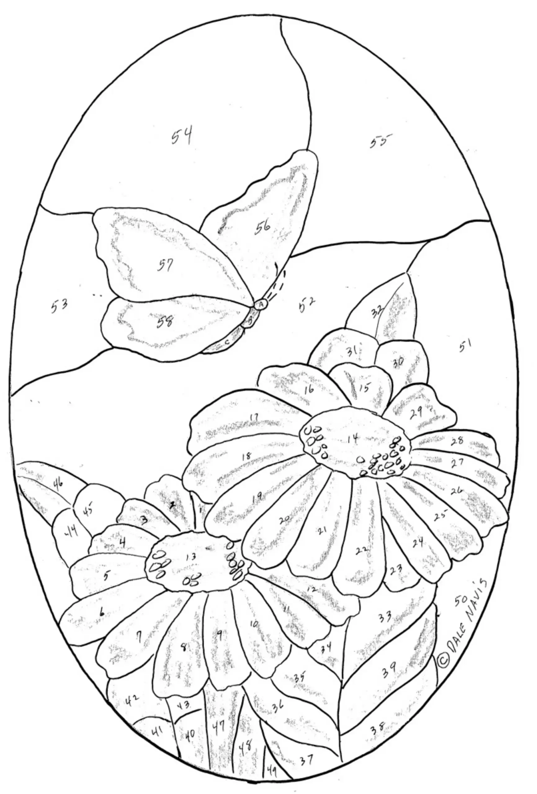Butterfly Daisy Stained Glass Pattern
