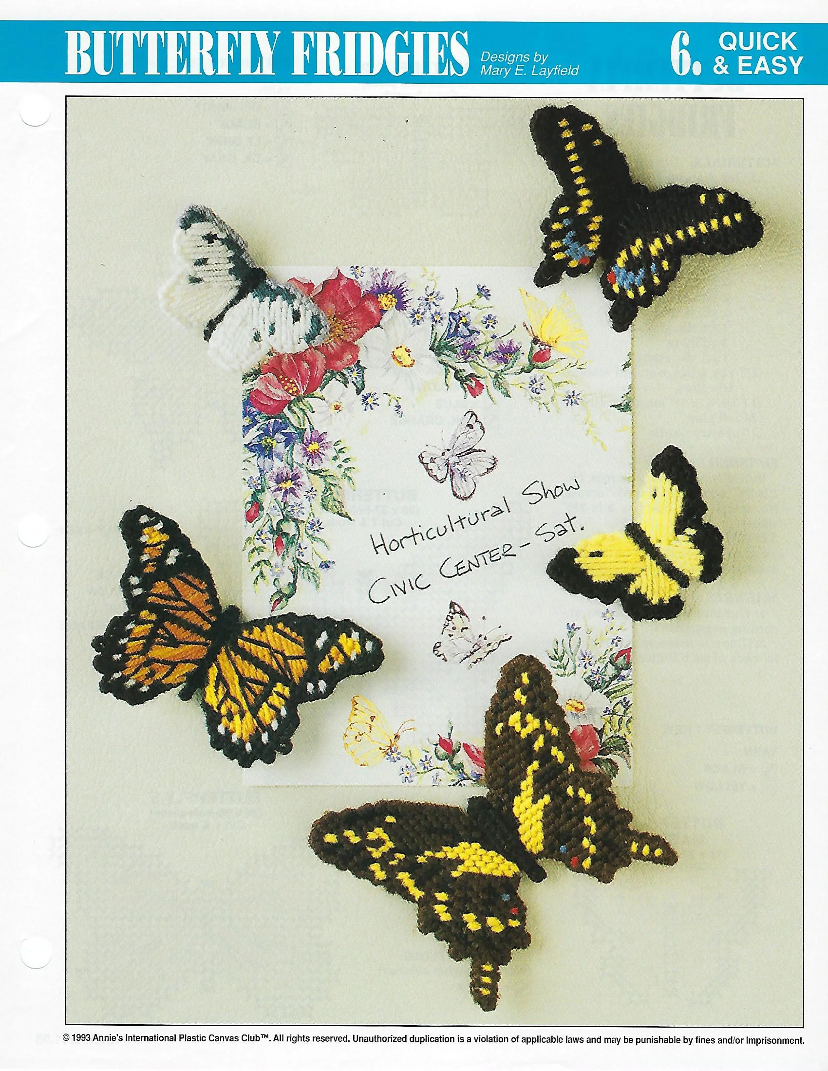 Butterfly Fridgies Plastic Canvas