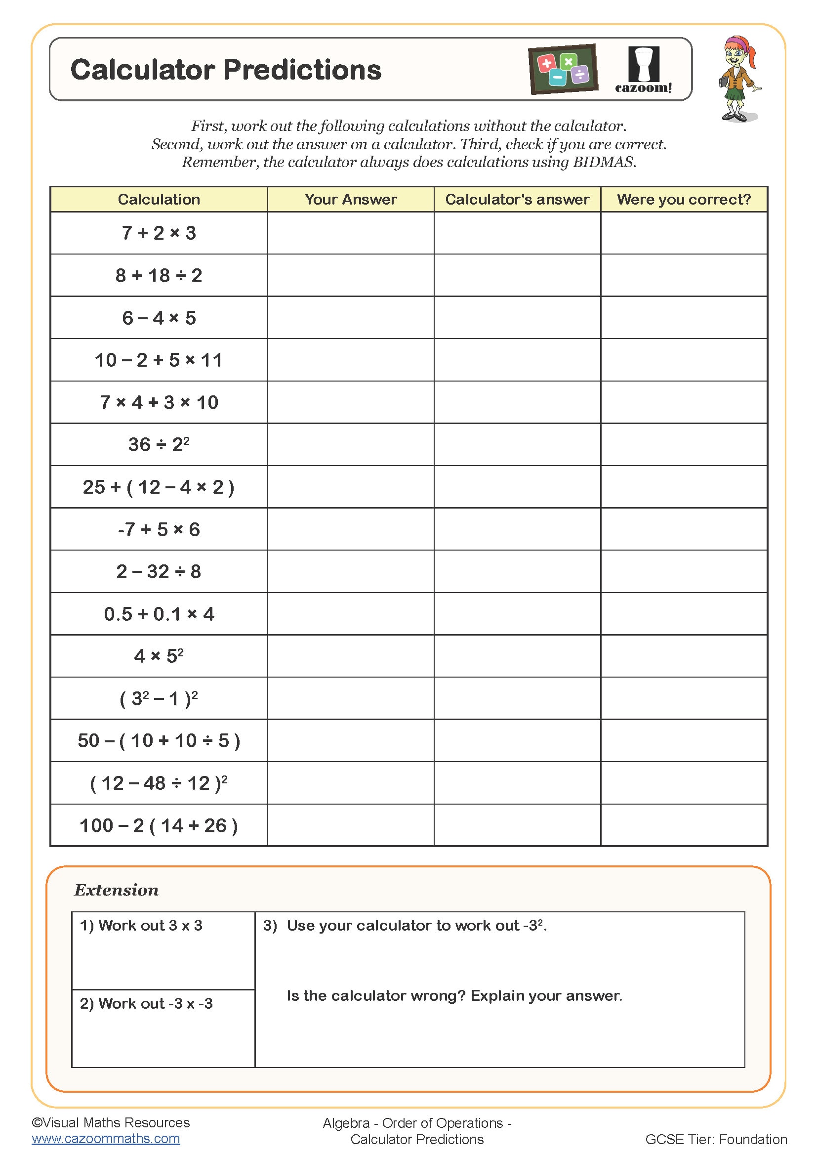 Calculator Methods