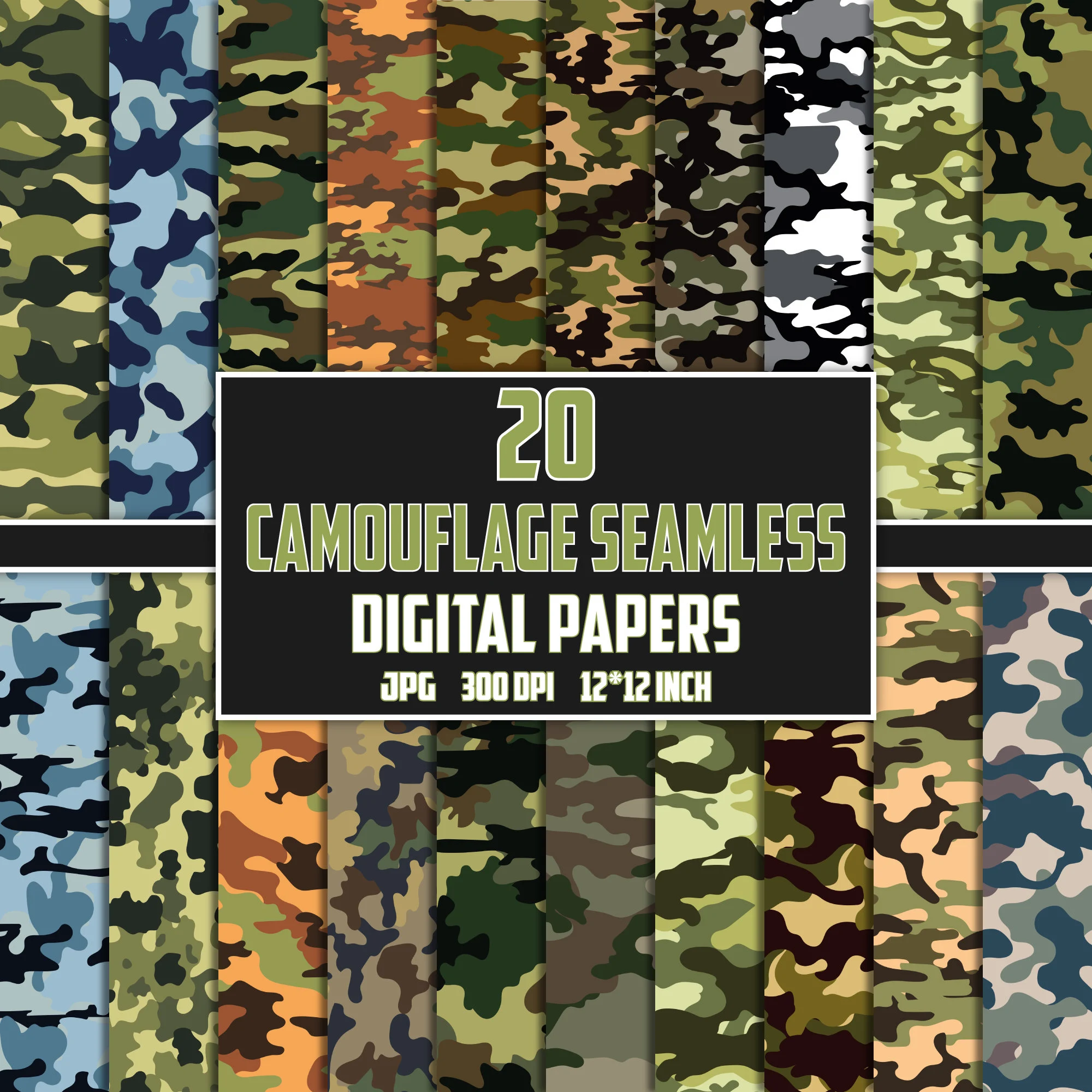Camouflage Seamless Patterns 20 Digital Camouflage Seamless Patterns 20 Digital