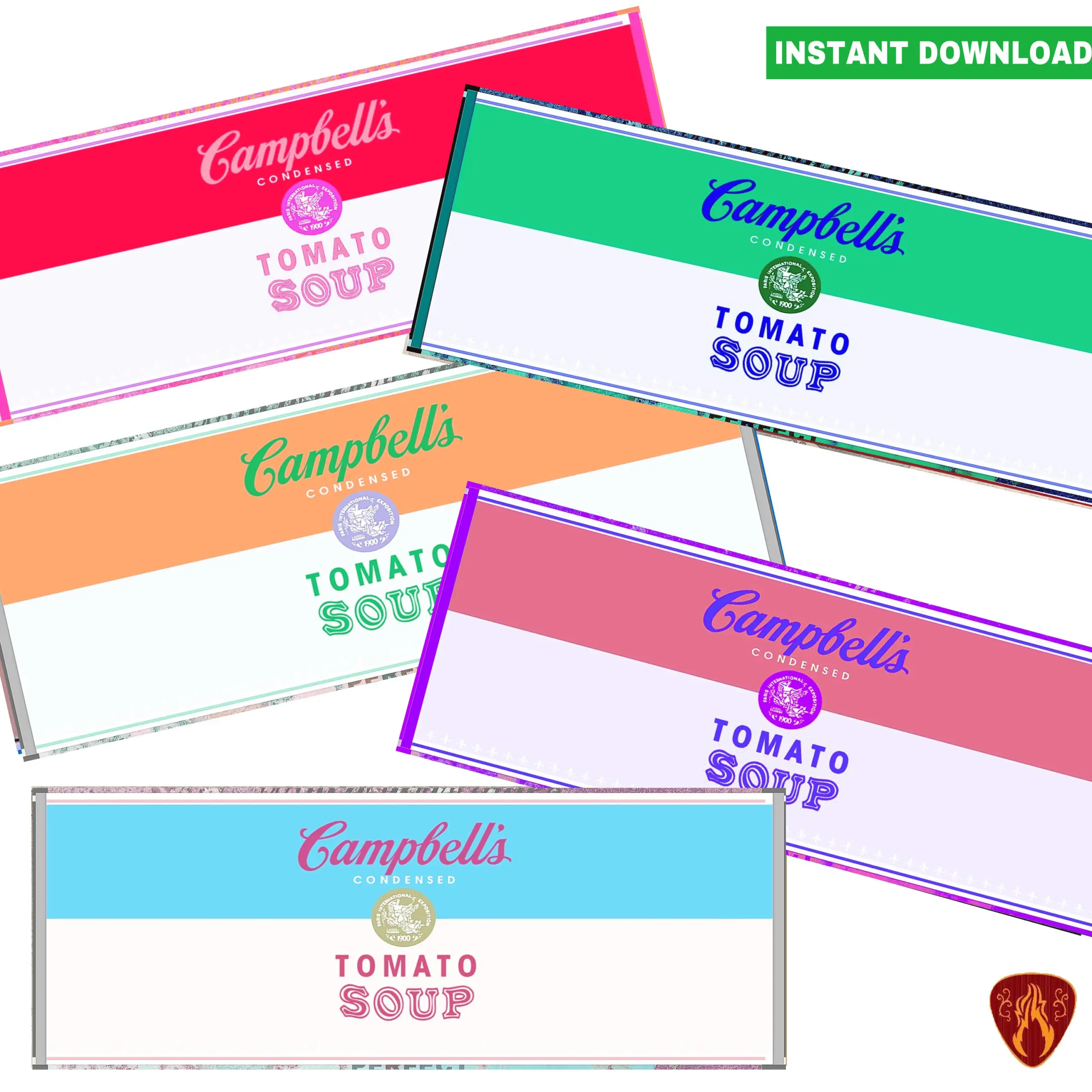 Campbells Soup Tin Can Labels Set Of 5