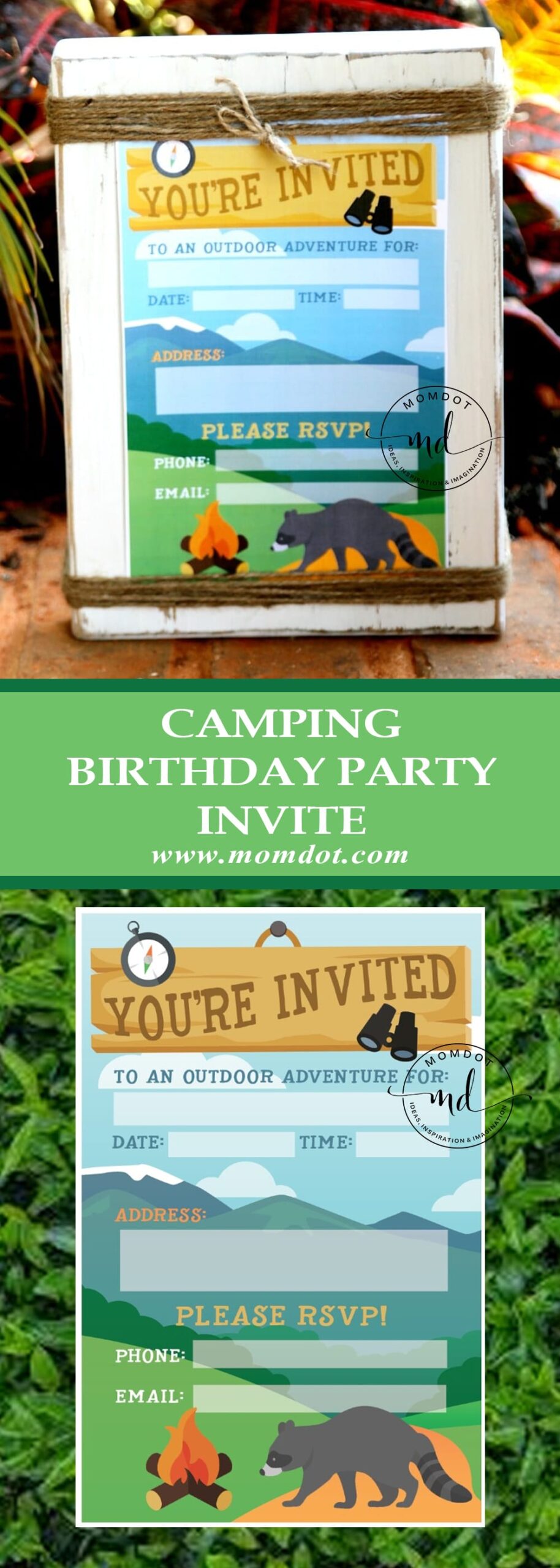 Camping Birthday Party Invite Free Printable