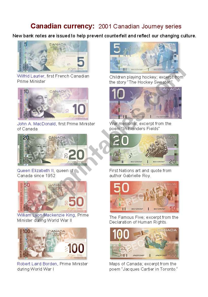 canadian play money printables free
