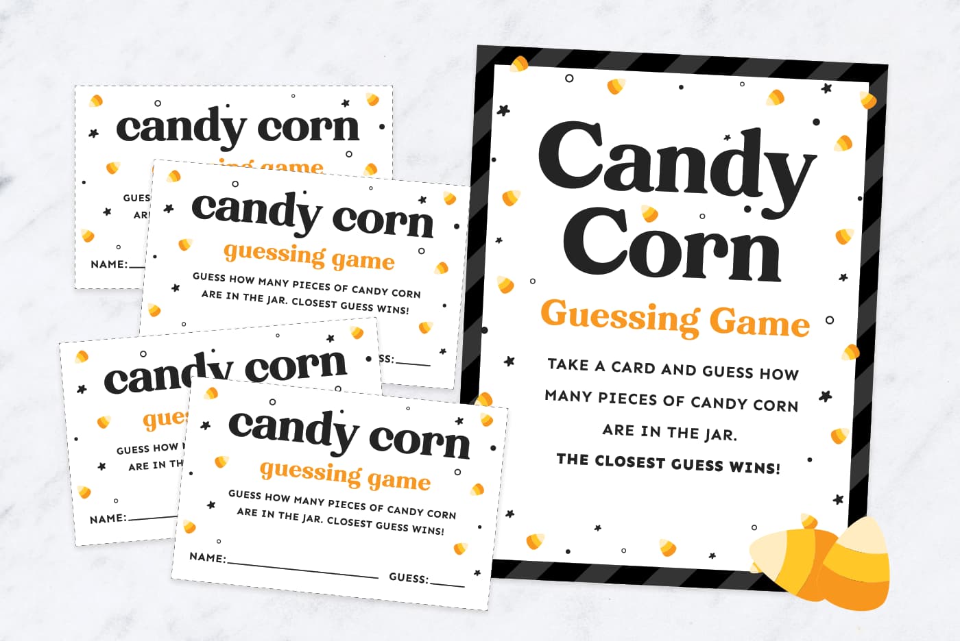 Candy Corn Guessing Game Cards Candy Corn Guessing Game Cards