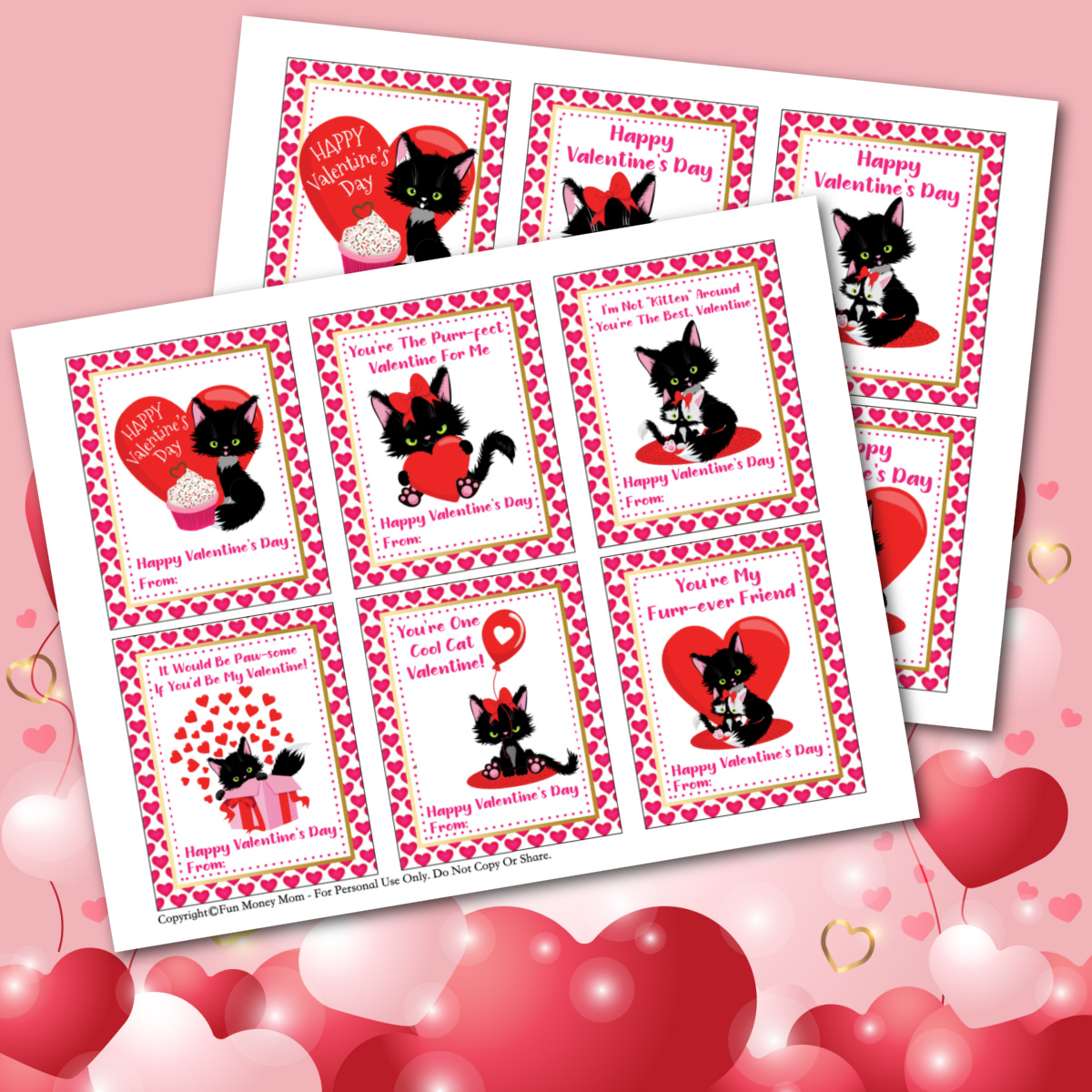 free printable cat valentines free printable cat valentines