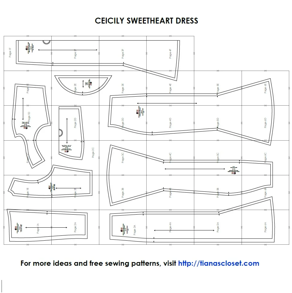 Ceicily Sweetheart Dress Free Pdf Sewing Pattern