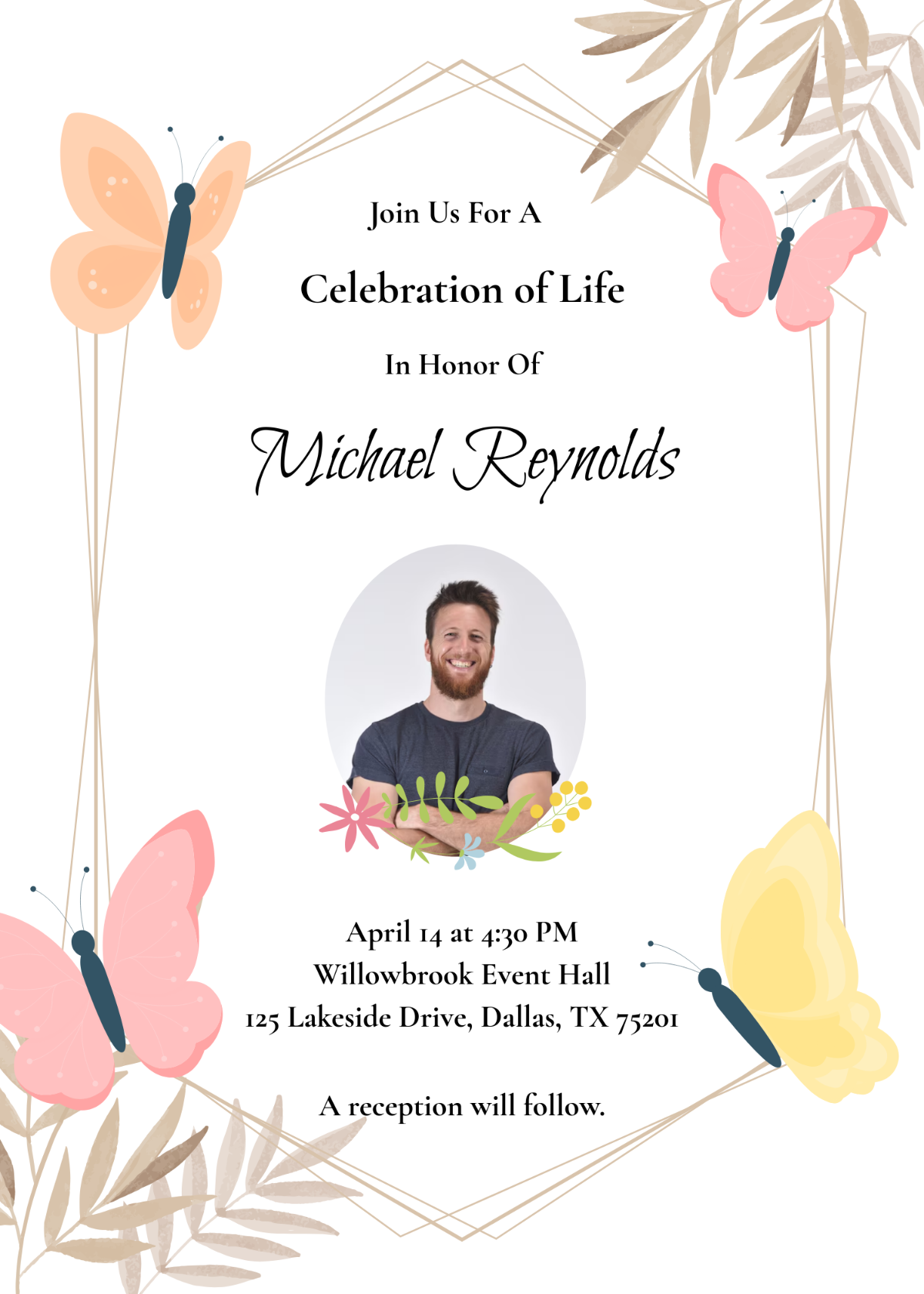 celebration of life flyer templates free