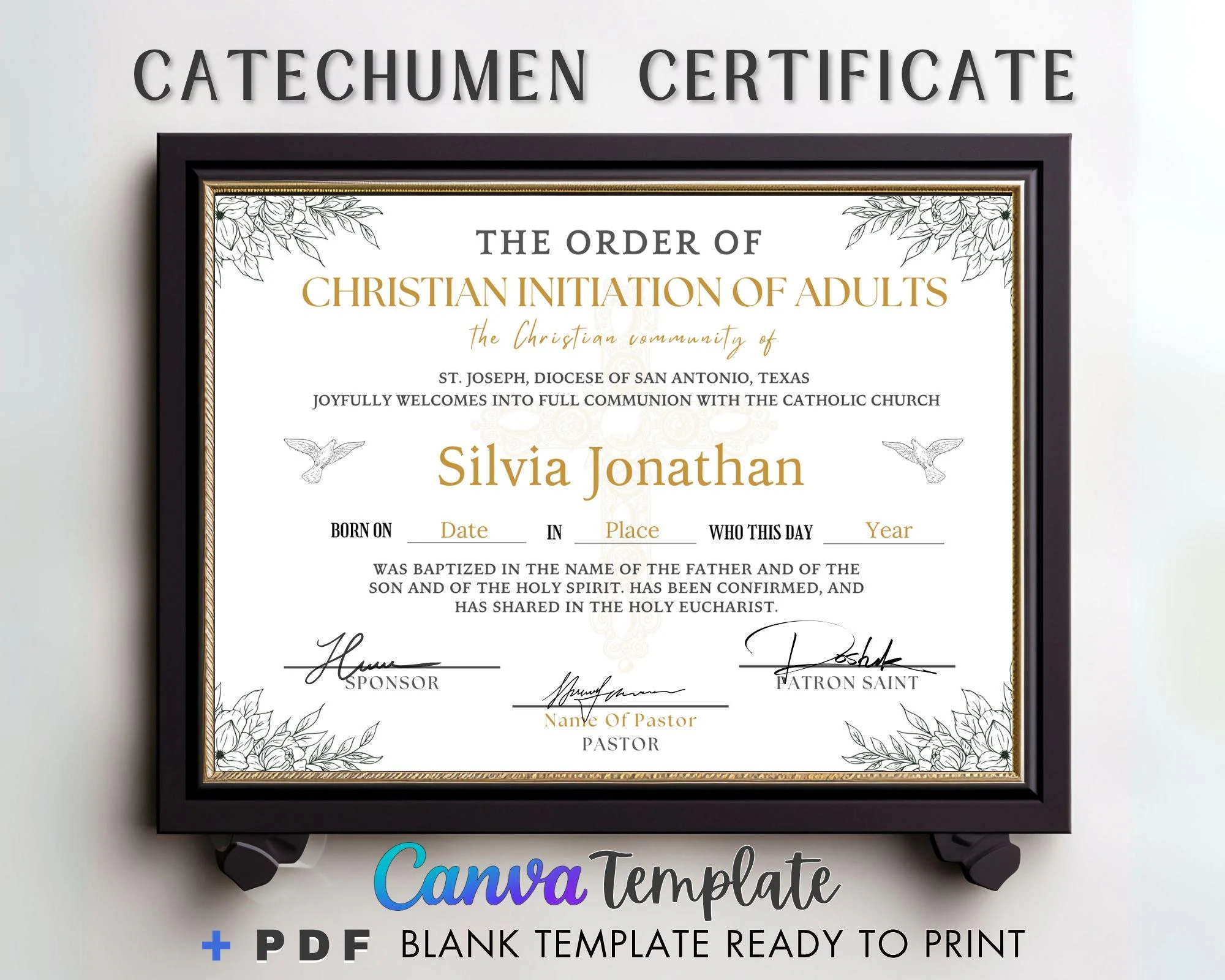 Certificate For Catechumens Rcia