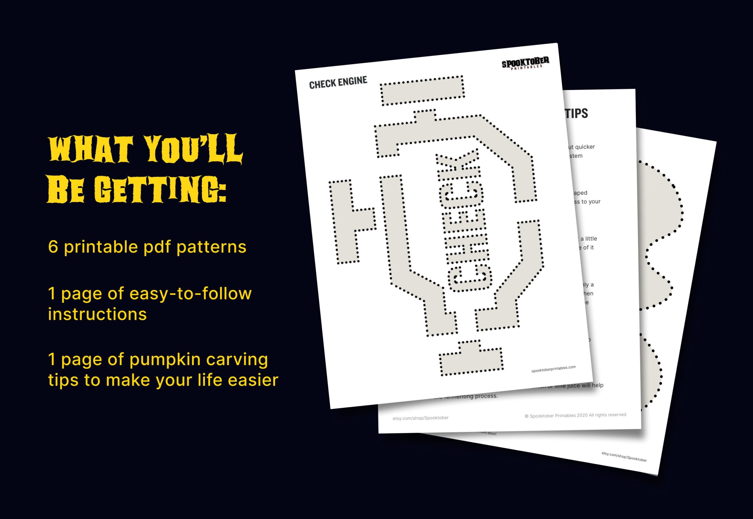 Check Engine Light Pumpkin Carving