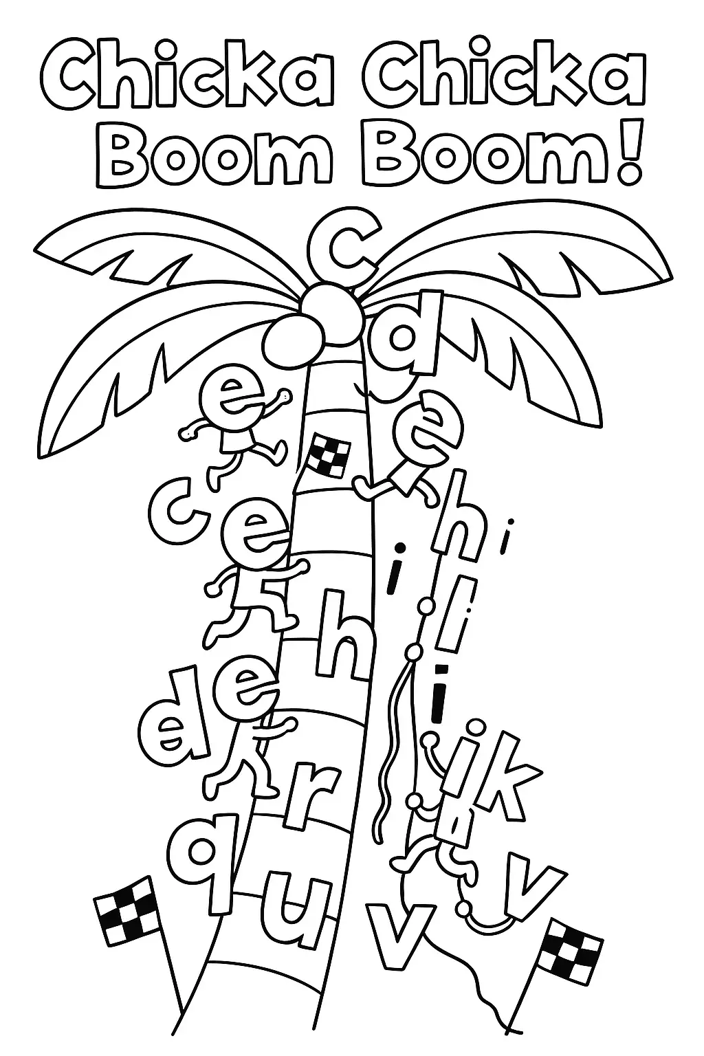 Chicka Chicka Boom Boom Coloring Page