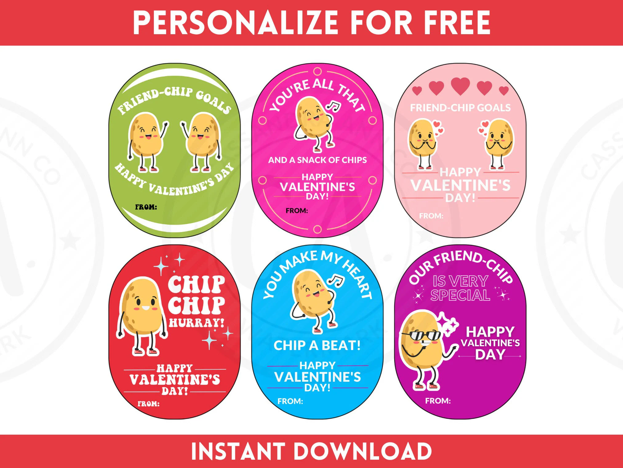 Chips Kids Valentines Printable For