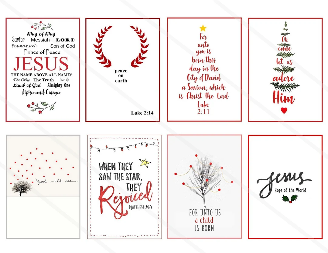 Chistmas Bible Verses Stickers Printable