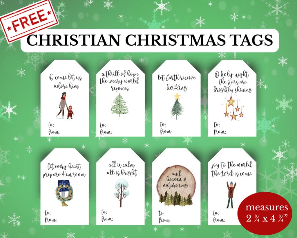 Christian Christmas Carol Free Printable Gift Tags