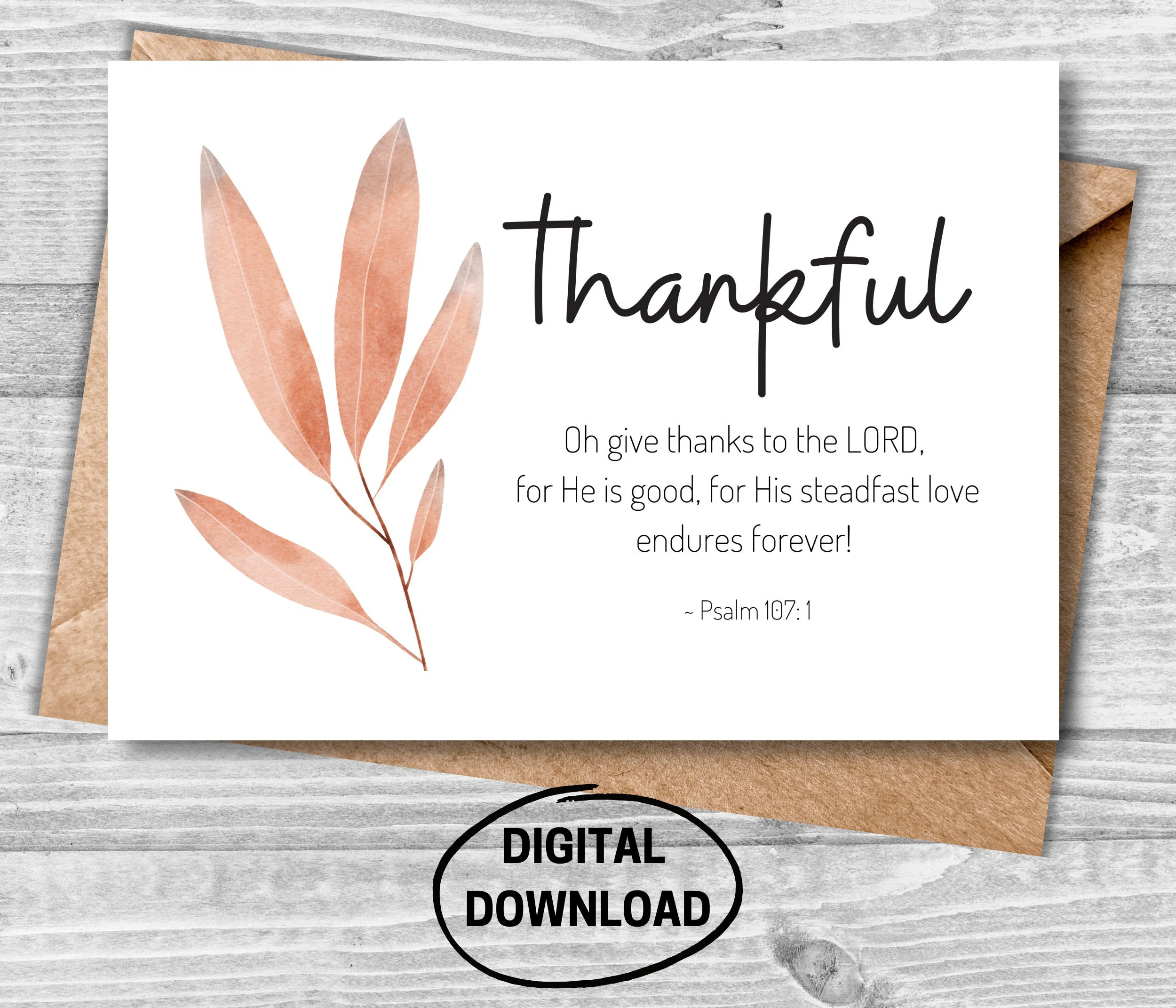 Christian Thank You Card Religious Thank