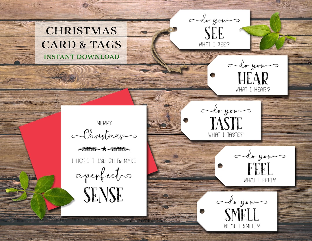 Christmas 5 Senses Gift Tags Card