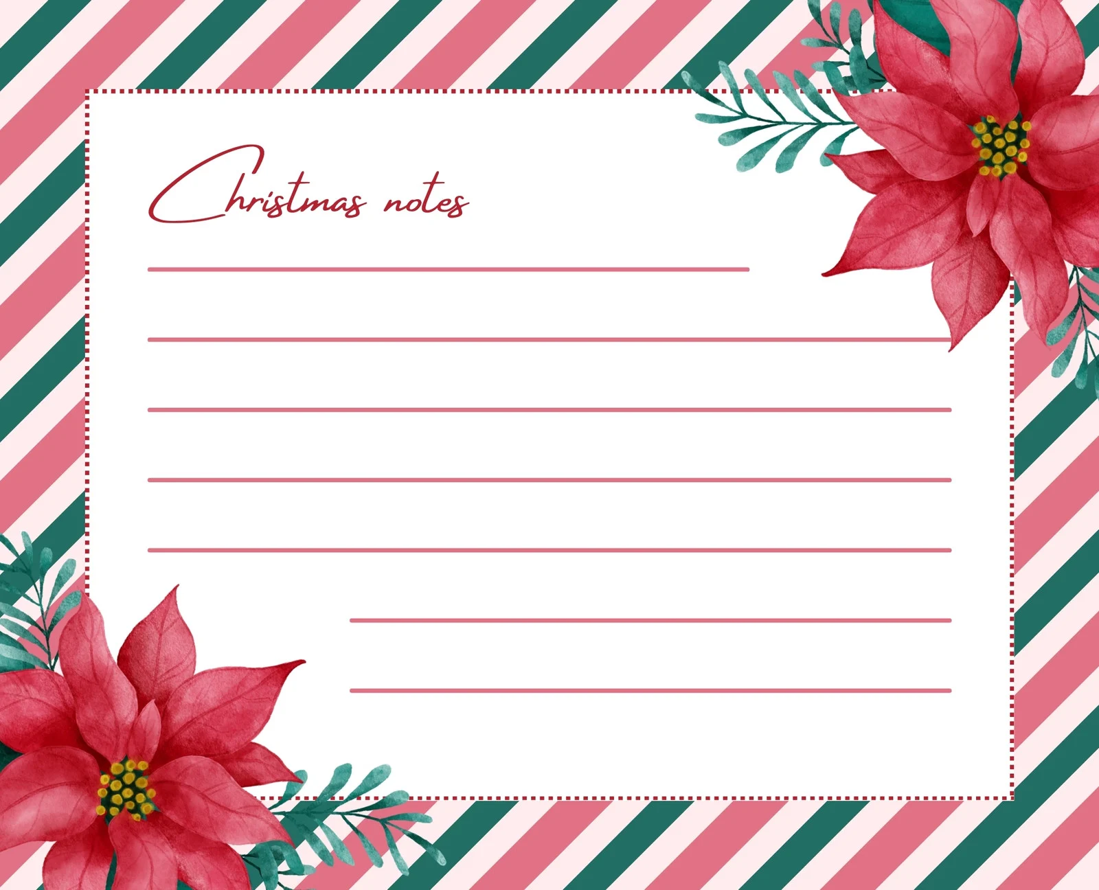 printable christmas note paper