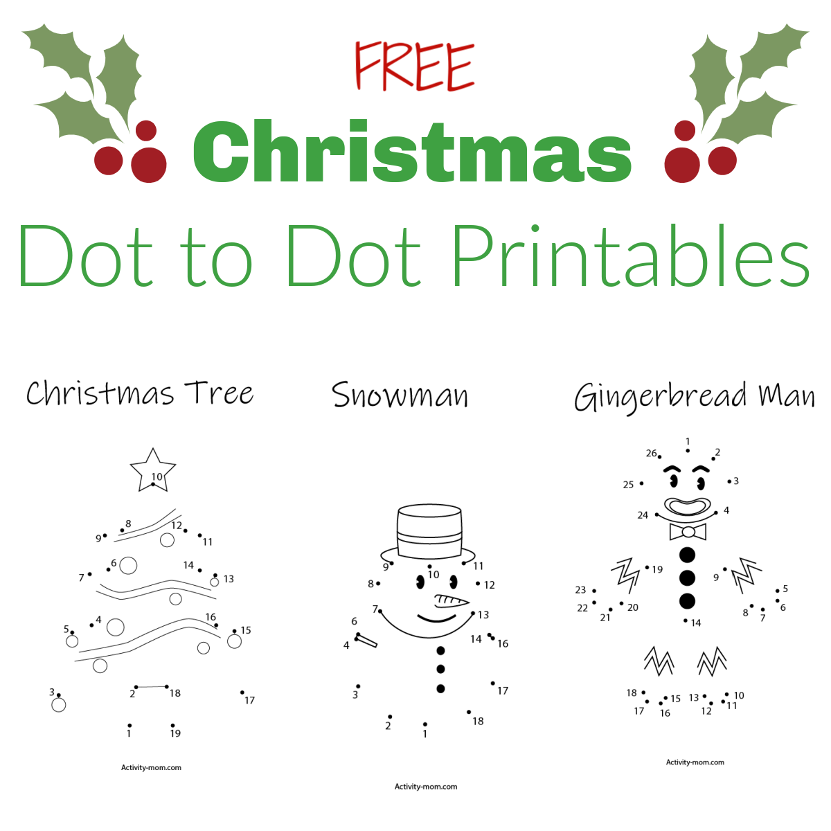 Christmas Dot To Dot Printables