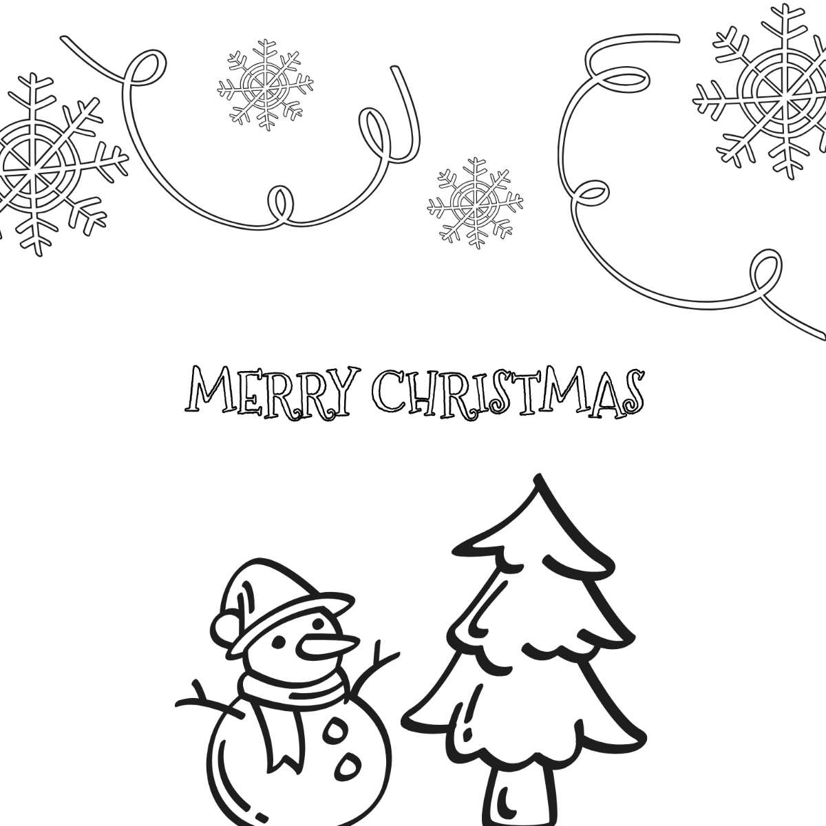 merry christmas outline printable
