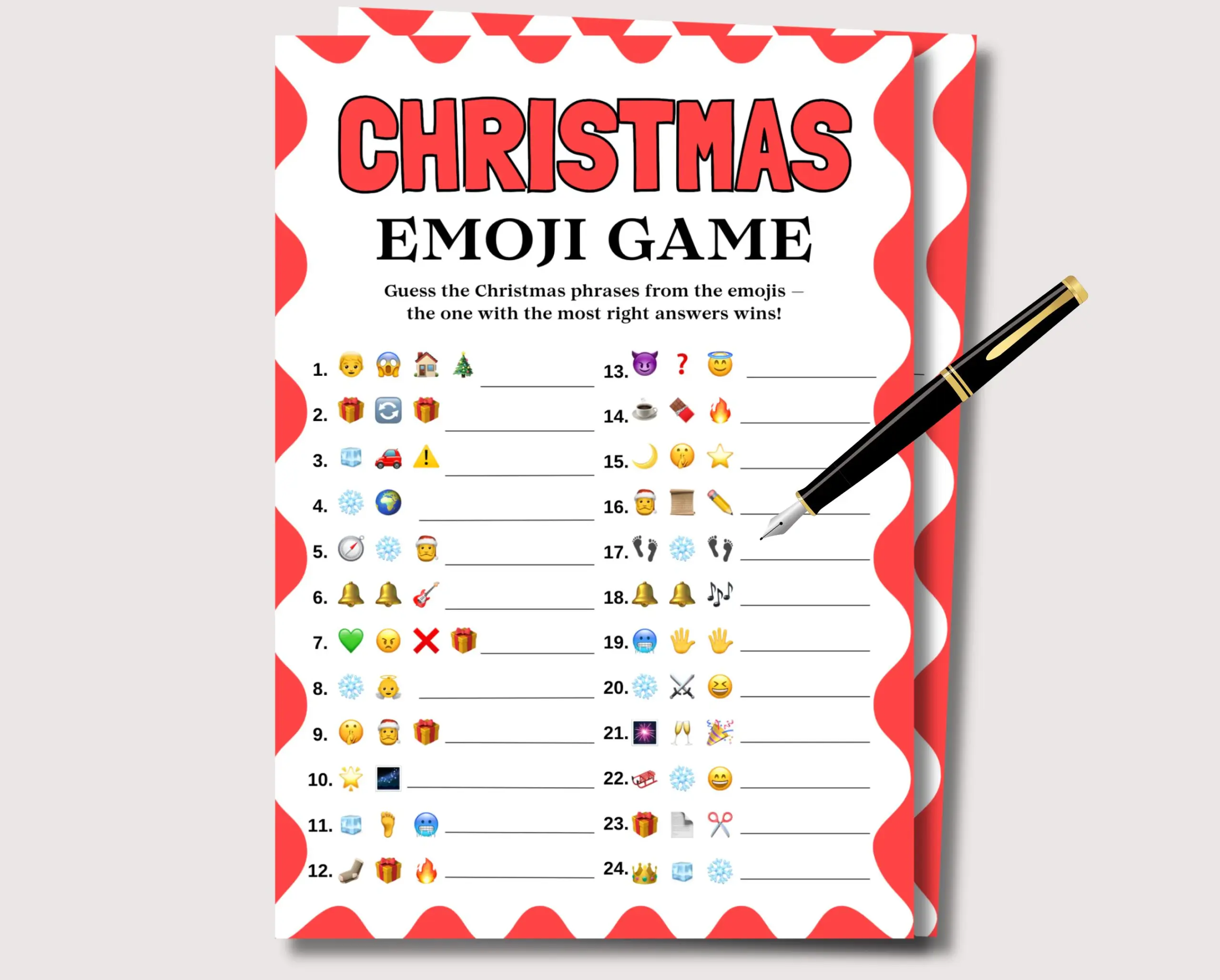 etsy christmas games printable