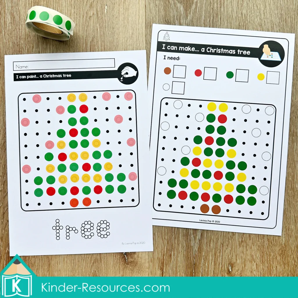 Christmas Peg Board Q Tip Fine Motor Activities