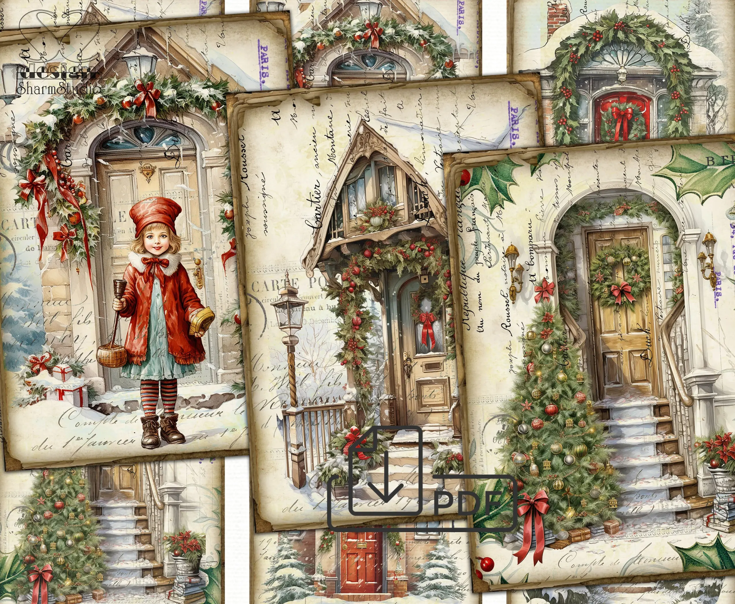Christmas Porch Picture Collage