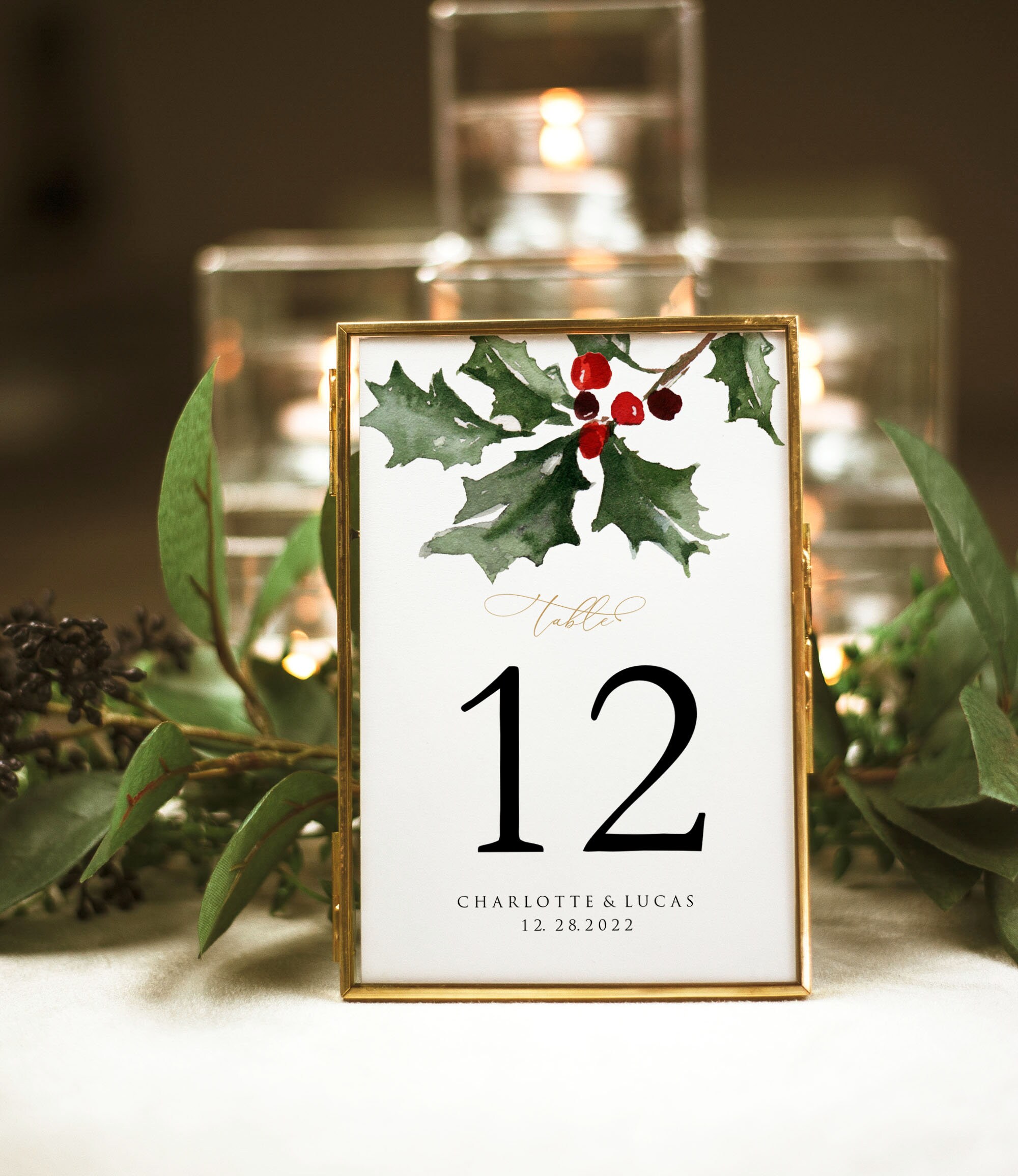 Christmas Printable Table Numbers