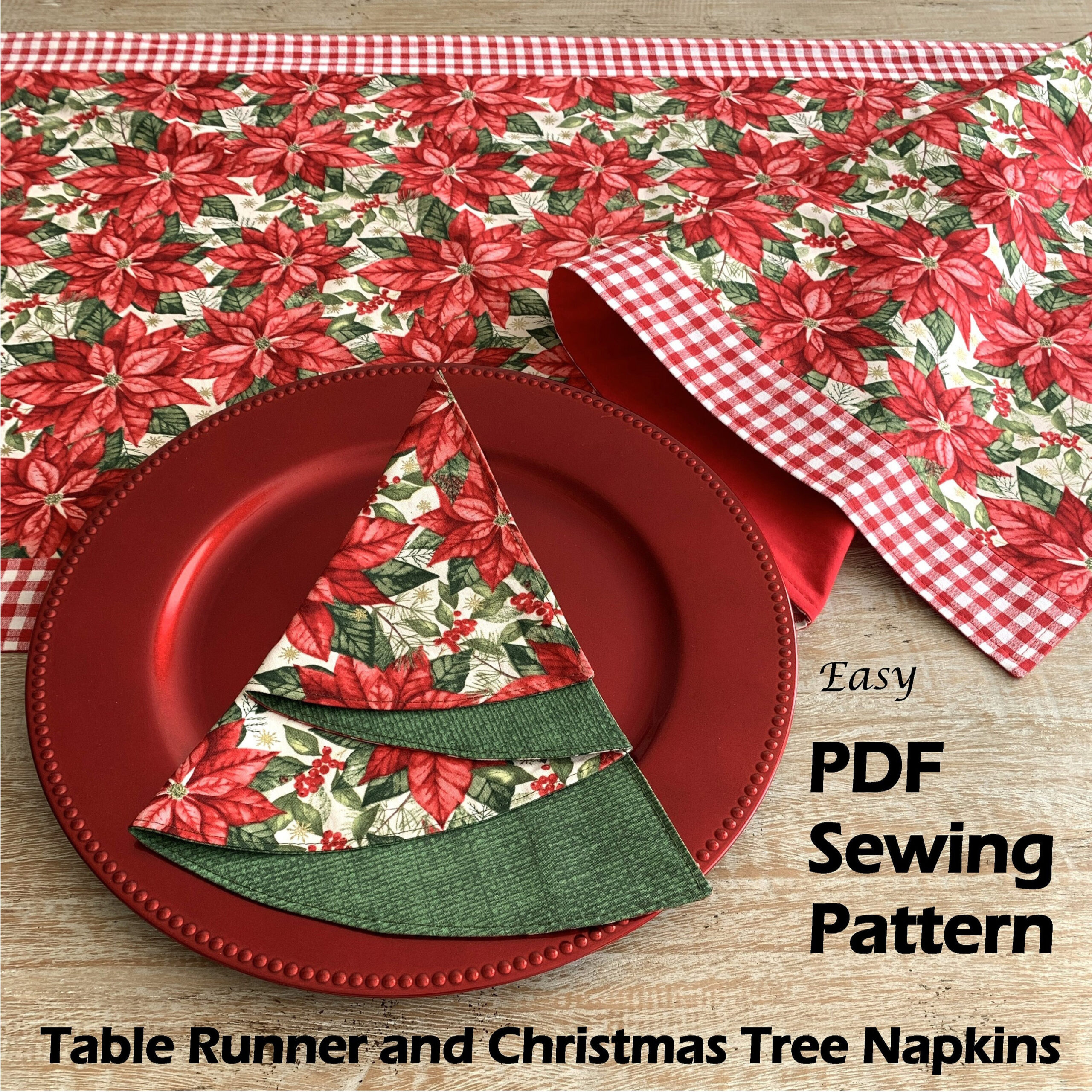 Christmas Table Runner Tree Napkin